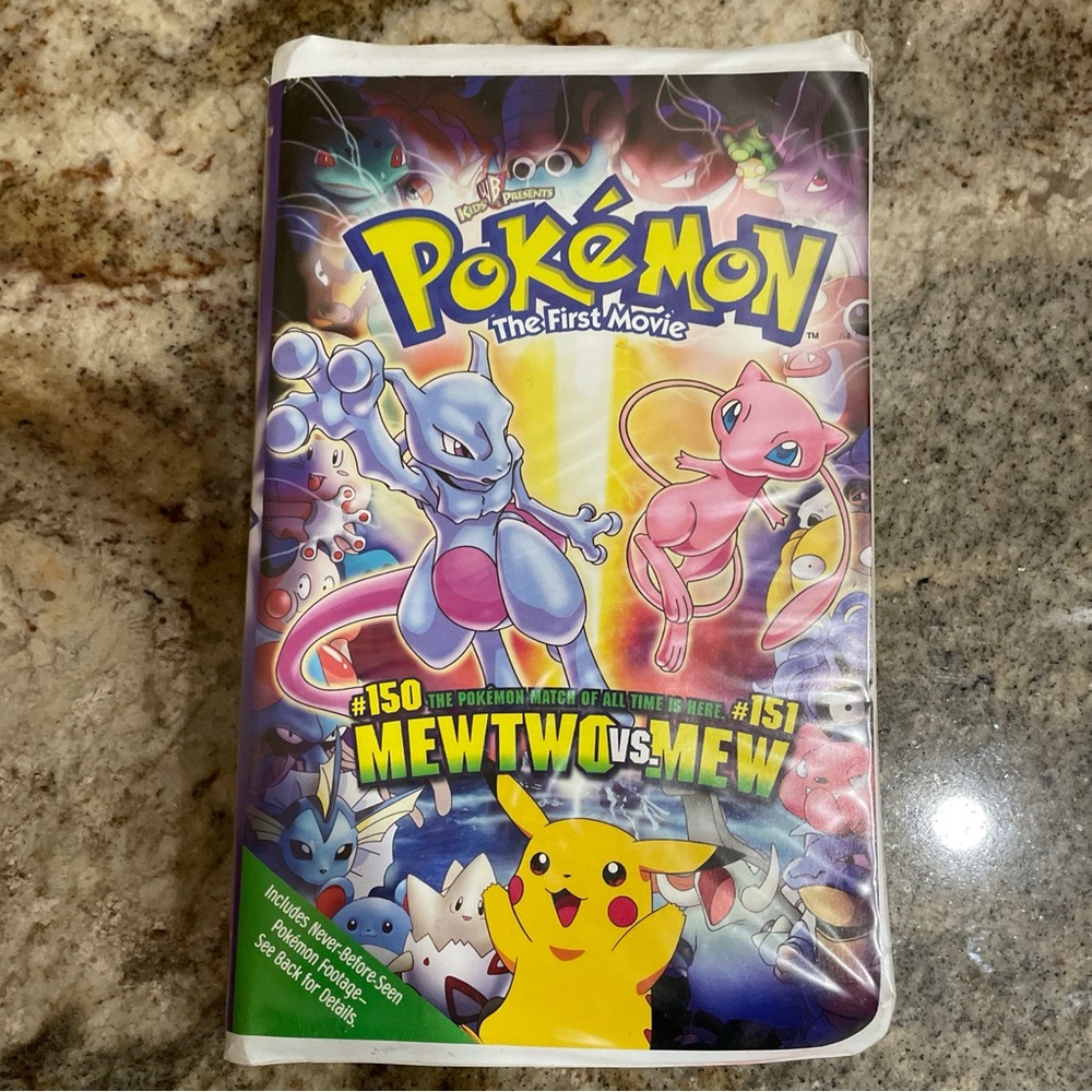 Pokémon the First Movie: Mewtwo VS Mew Back VHS 2000 Clamshell Tested Working
